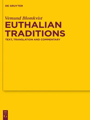 cover image of Euthalian Traditions